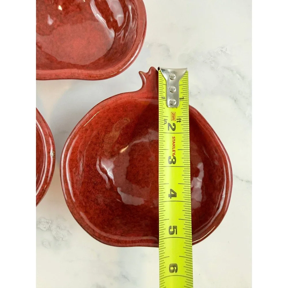 VTG Set of 4 Pottery Barn Pomegranate Shaped Bowls 5